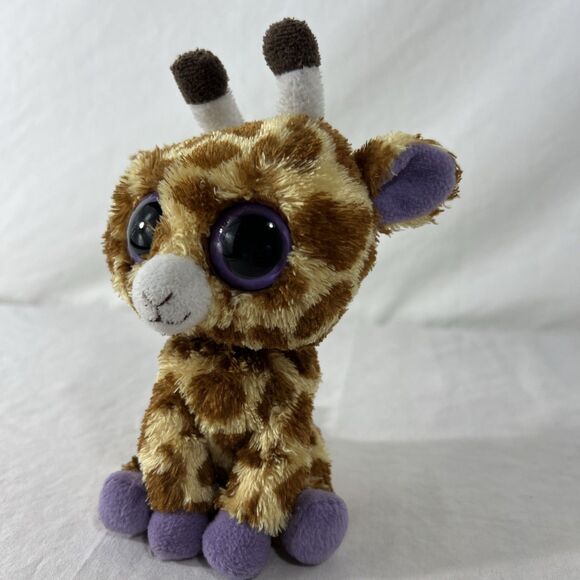 TY - Giraffe - Small - Purple Eyes - 6" - Safari - Picture 3 of 9